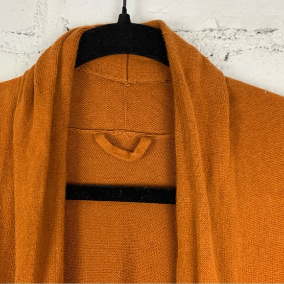 Lululemon Butternut Brown Wrap Knit Cotton Cashmere Open Long Cardigan Sweater 6 - Picture 5 of 14